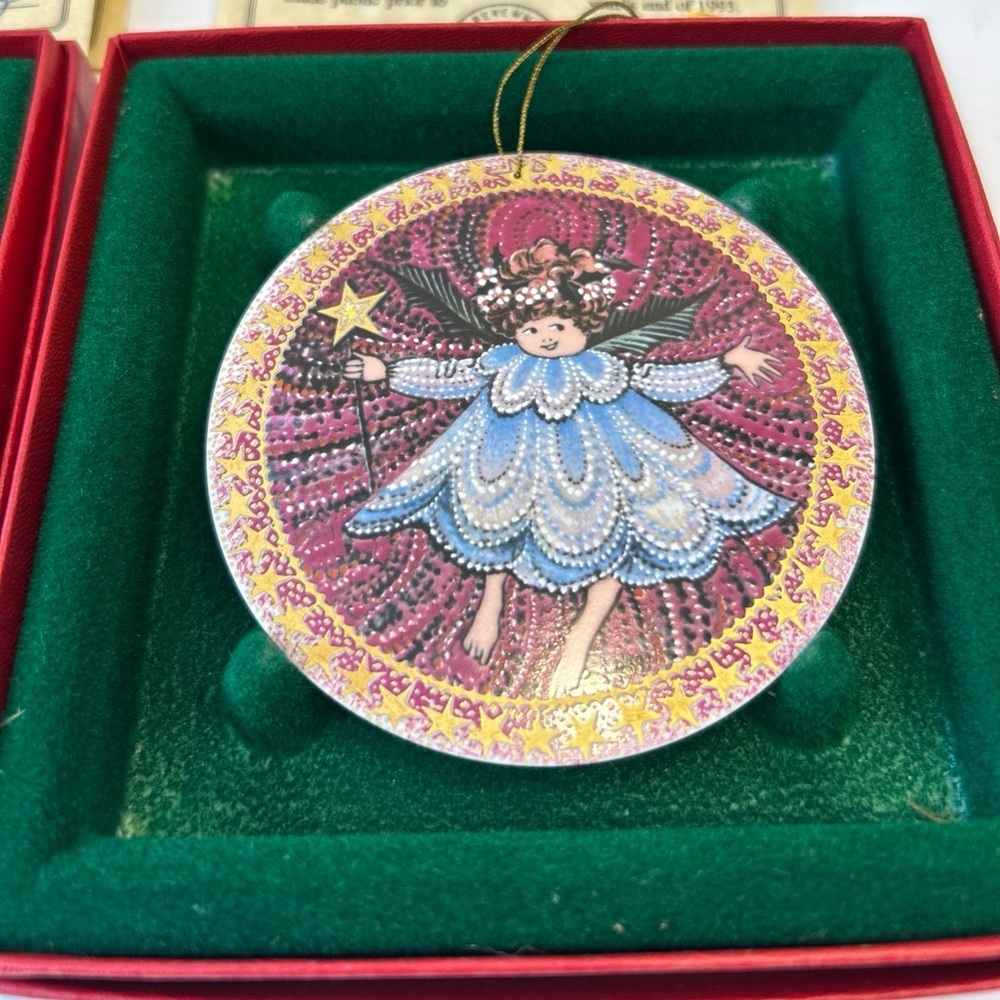 2 Anna-Perenna porcelain ornament angels First Angel & Angel Girl Original Box - Picture 3 of 7